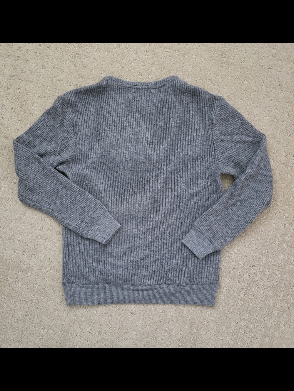 Grey Ribbed Henley Sweater - Picture 4 of 4